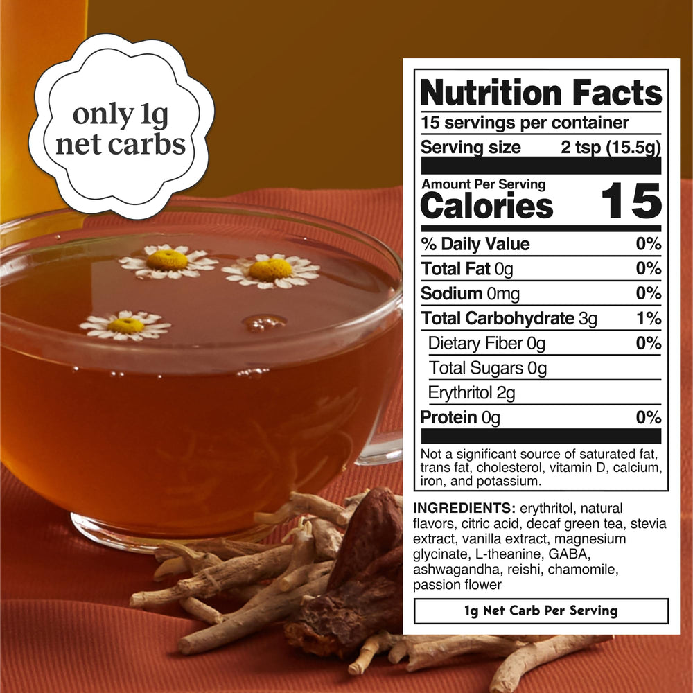 Prepared Moment Sleep Tea vanilla chamomile in a glass