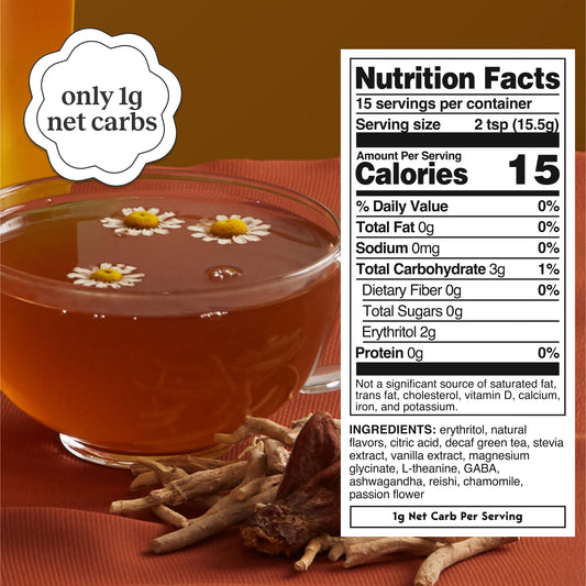 Prepared Moment Sleep Tea vanilla chamomile in a glass