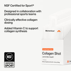 Momentous Collagen Shot measure spoon showing precise 25g serving.