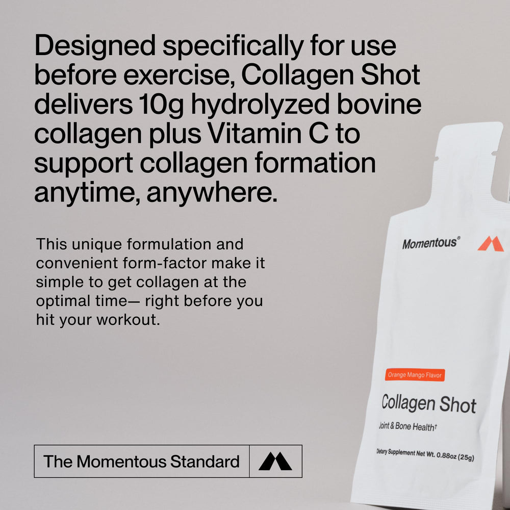 Momentous Collagen Shot vitamin C blend, a key nutrient for collagen formation.