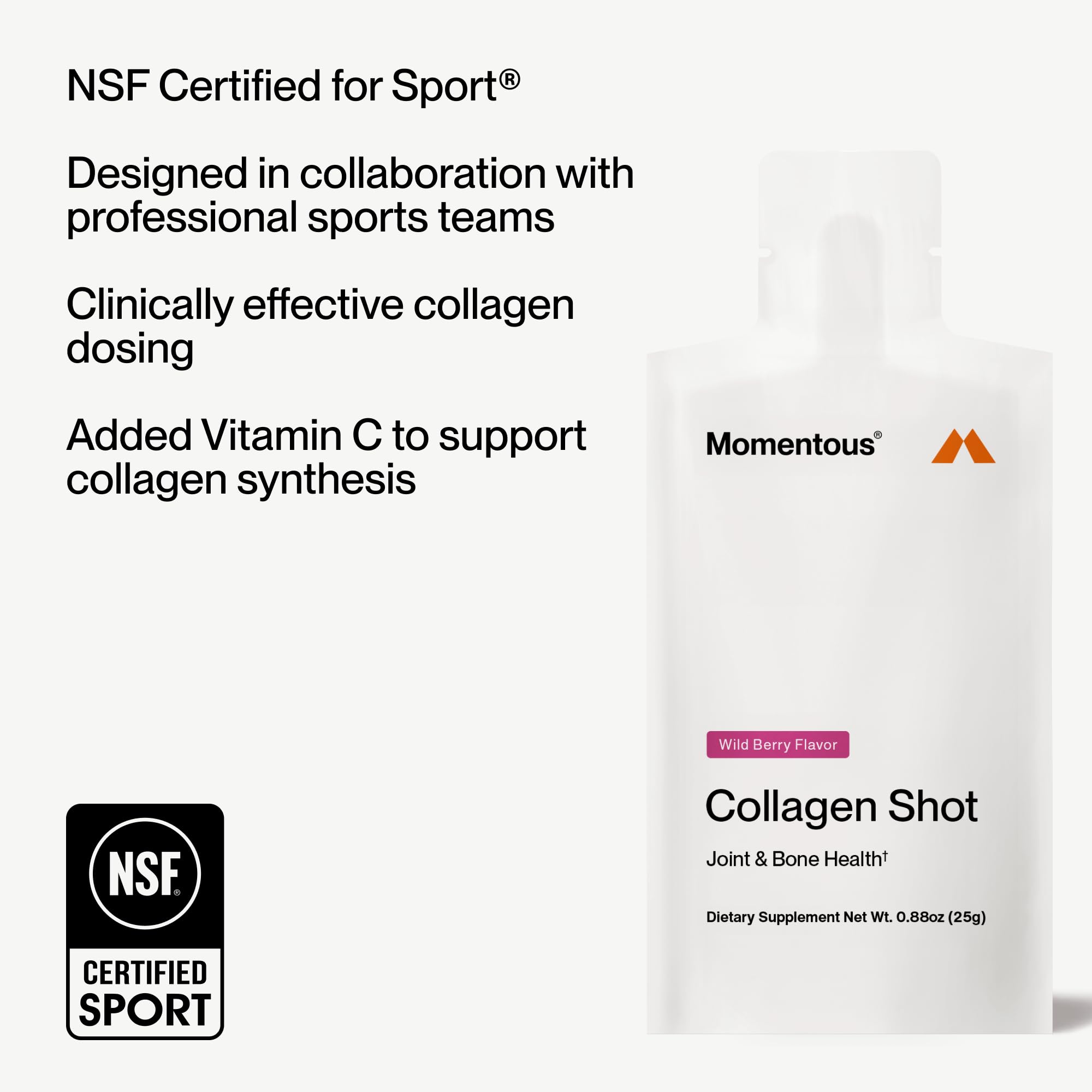 Ingredients icons for Momentous Collagen Shot Wild Berry