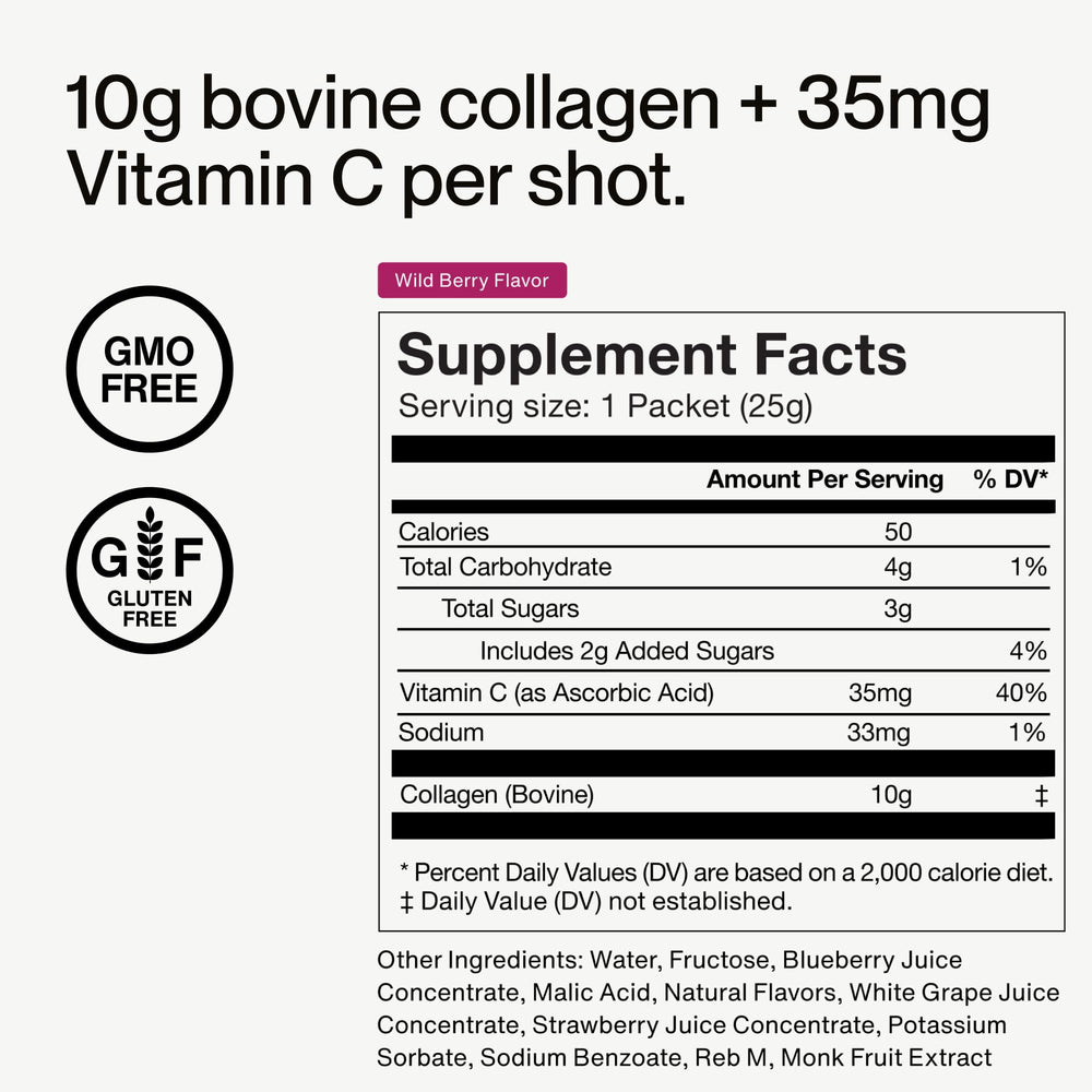 Wild Berry flavor overview of Momentous Collagen Shot