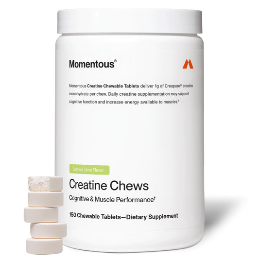 Momentous Creatine Chews Lemon Lime pack shot - front view