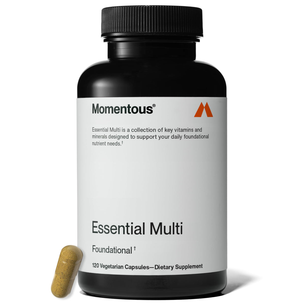 Momentous Essential Multivitamin for Women & Men bottle on white background