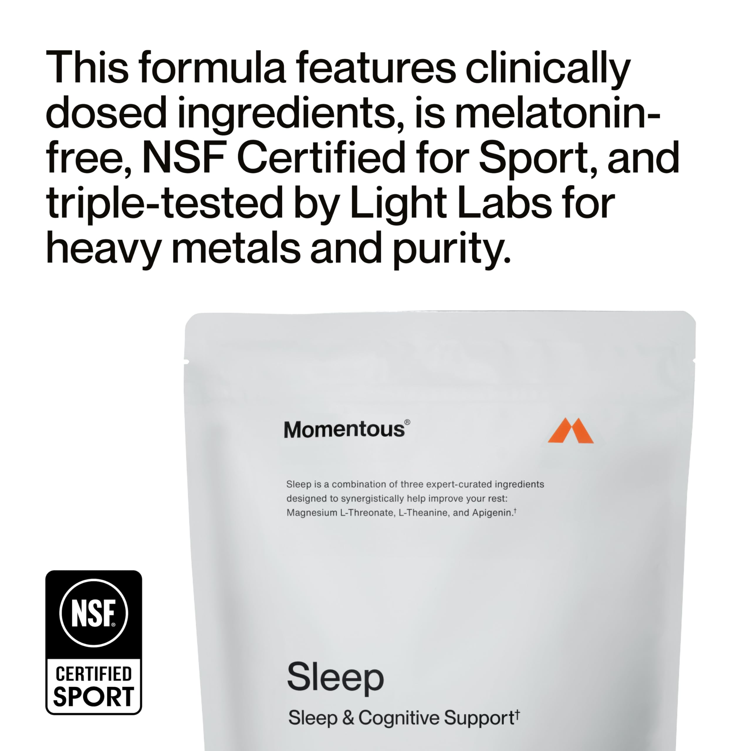 Serving size and nutritional information on Nightly Sleep Pack bottle