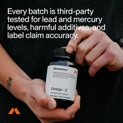 Non-GMO and gluten-free Momentous Omega-3 packaging