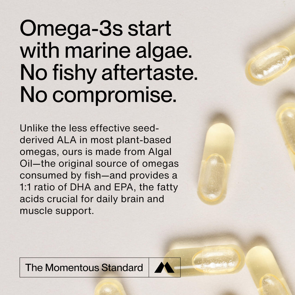 NSF Certified for Sport badge on Momentous Vegan Omega-3 product