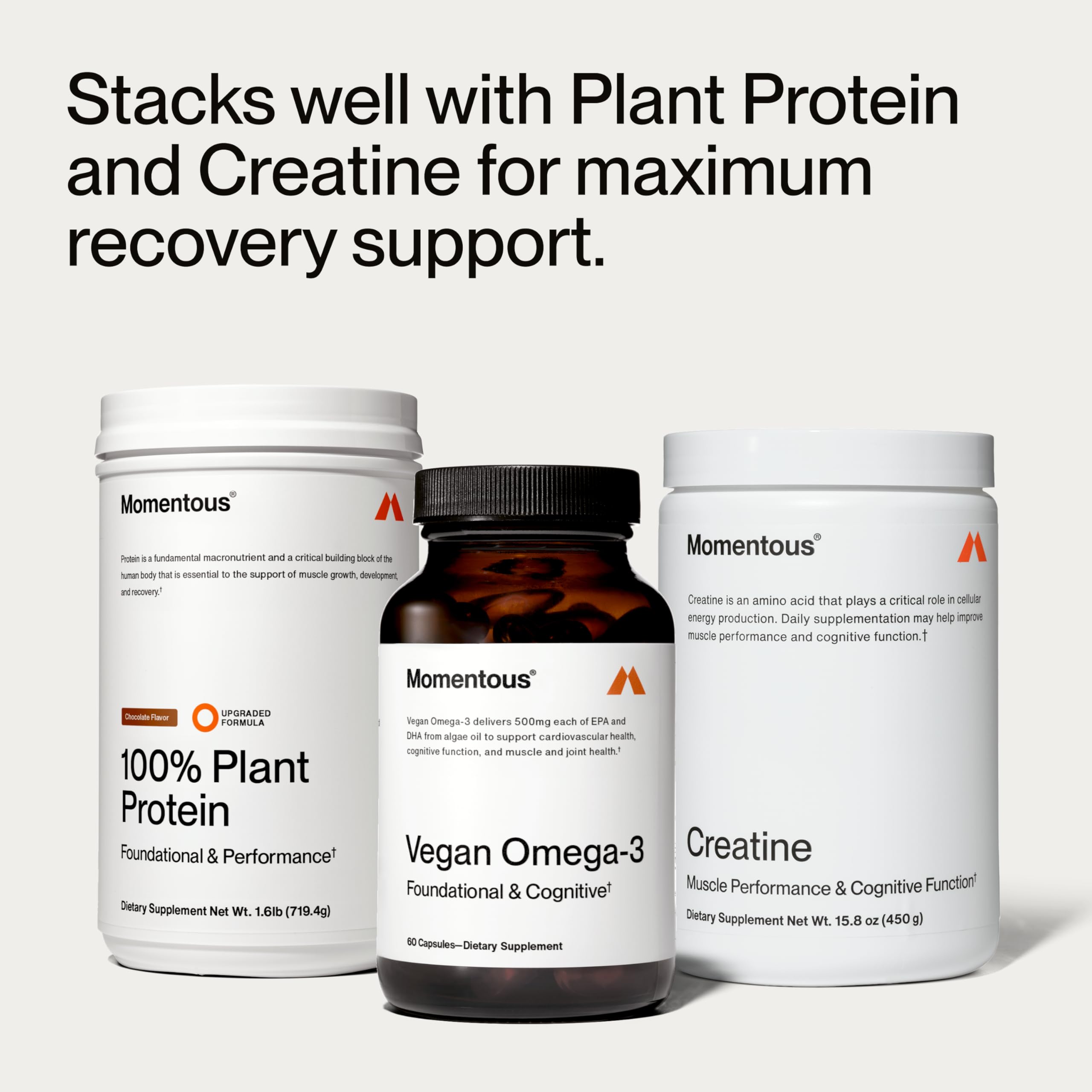 Total 1,000 mg omega-3 per serving graphic for Momentous Omega-3