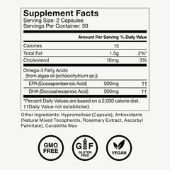 Momentous Vegan Omega-3 packaging details and label