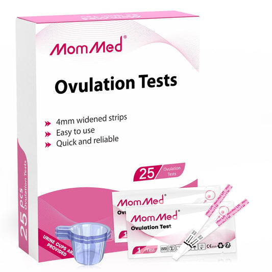 MomMed LH25 ovulation test strips with 25 collection cups