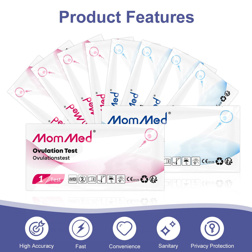 Individual ovulation test strips in sealed packaging