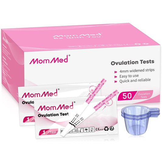 MomMed Ovulation Test Strips with 50 collection cups - front view
