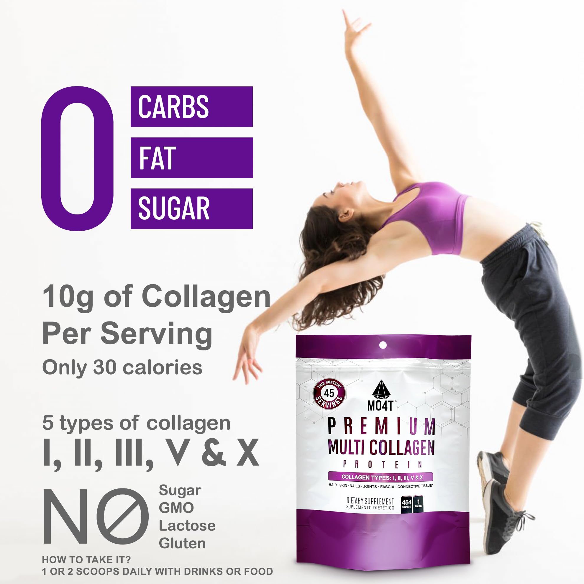 Flavorless, sugar-free collagen powder