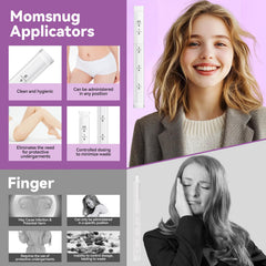 Momsnug compact packaging supports discreet, on-the-go use anywhere.