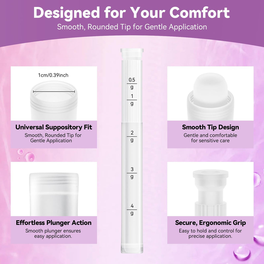 Momsnug vaginal applicator dosage markings enable precise amount control during application.