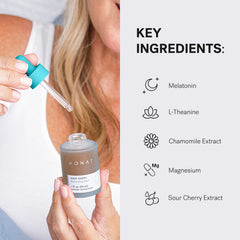 Relaxed person winding down before bed with MONAT Sleep Drops