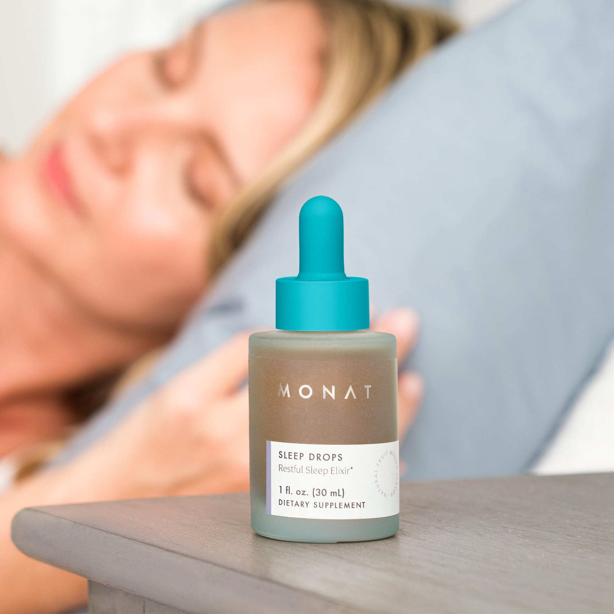 Label highlighting safe, natural sleep support with MONAT