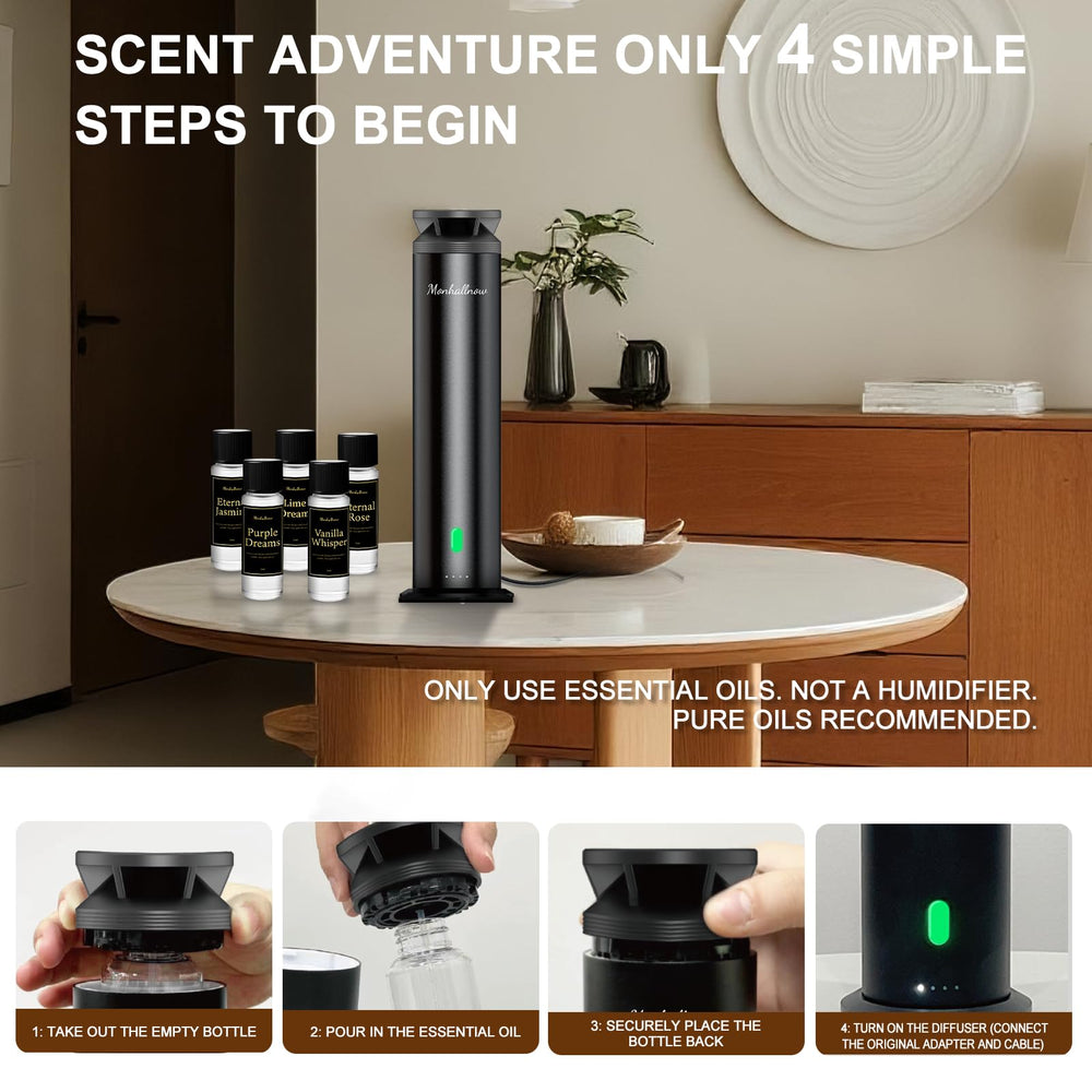 Hotel lobby setup with Monhallnow waterless diffuser