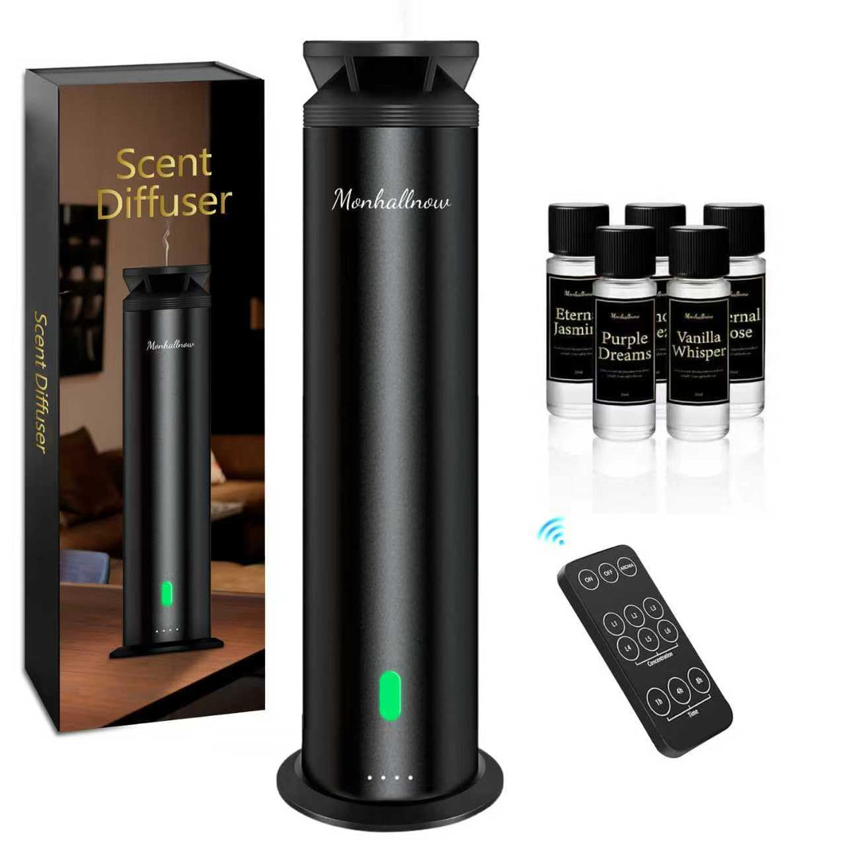Monhallnow Ultra Black waterless diffuser front view