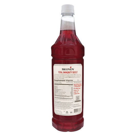 Back view of Monin Total Immunity Boost bottle with pump