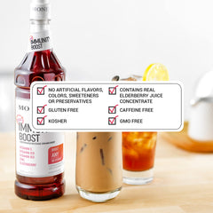 Iced tea prepared with Monin Total Immunity Boost