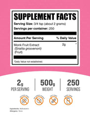 Luo Han Guo Monk Fruit Extract Powder 2g per Serving