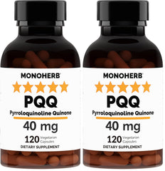 MONOHERB PQQ 40 mg bottle – front view (pack of 2)
