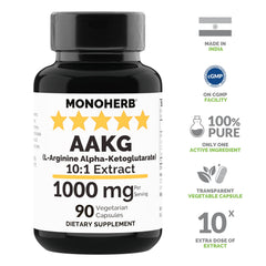 Front view of MONOHERB AAKG 1000 mg - 90 vegetarian capsules