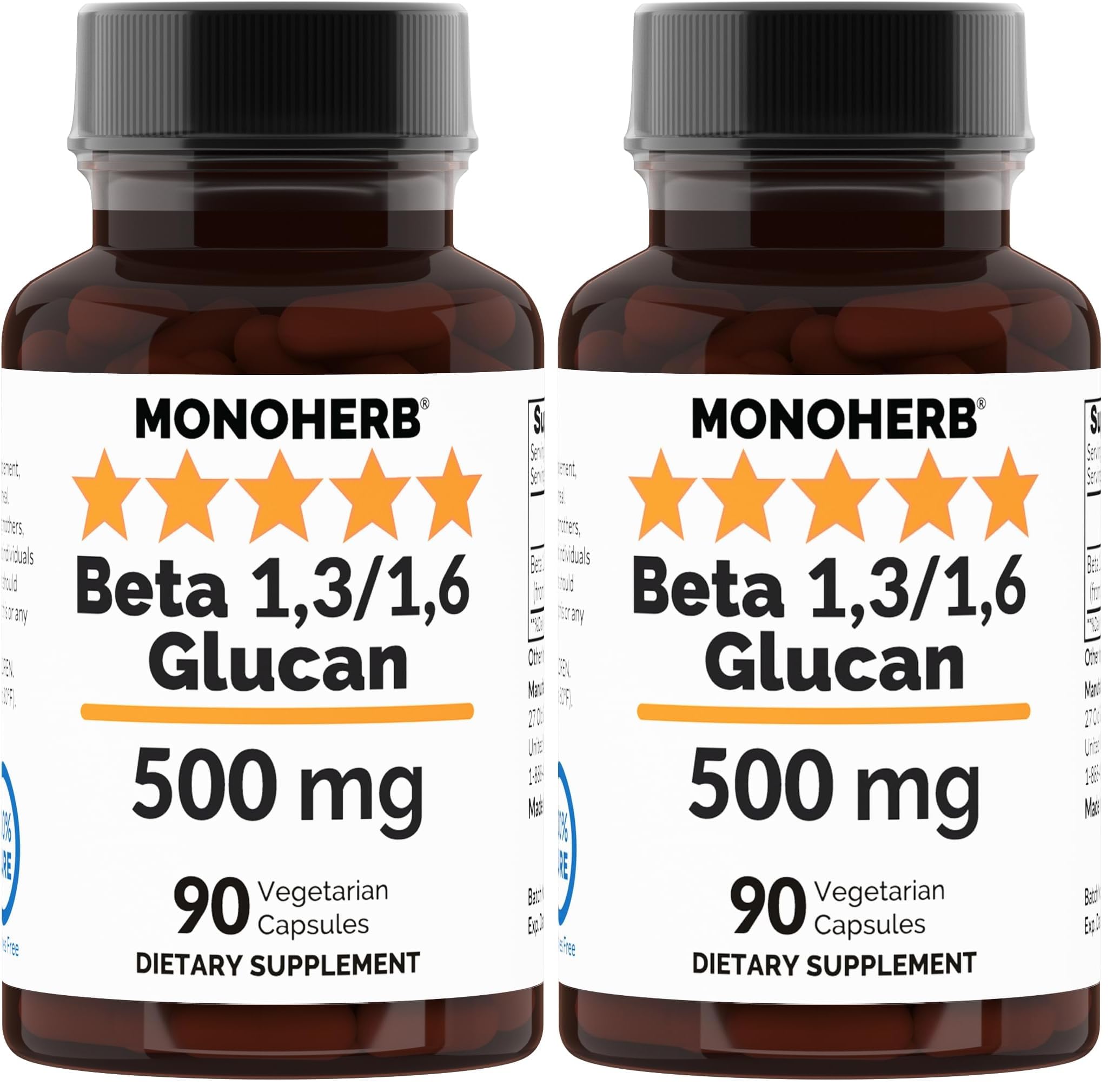 MONOHERB Beta Glucan 500 mg per Capsule bottle front