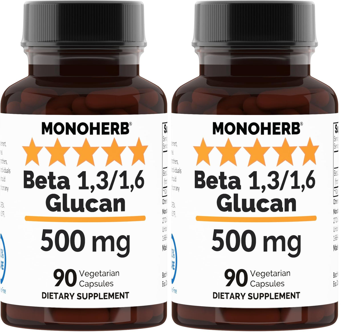 MONOHERB Beta Glucan 500 mg per Capsule bottle front