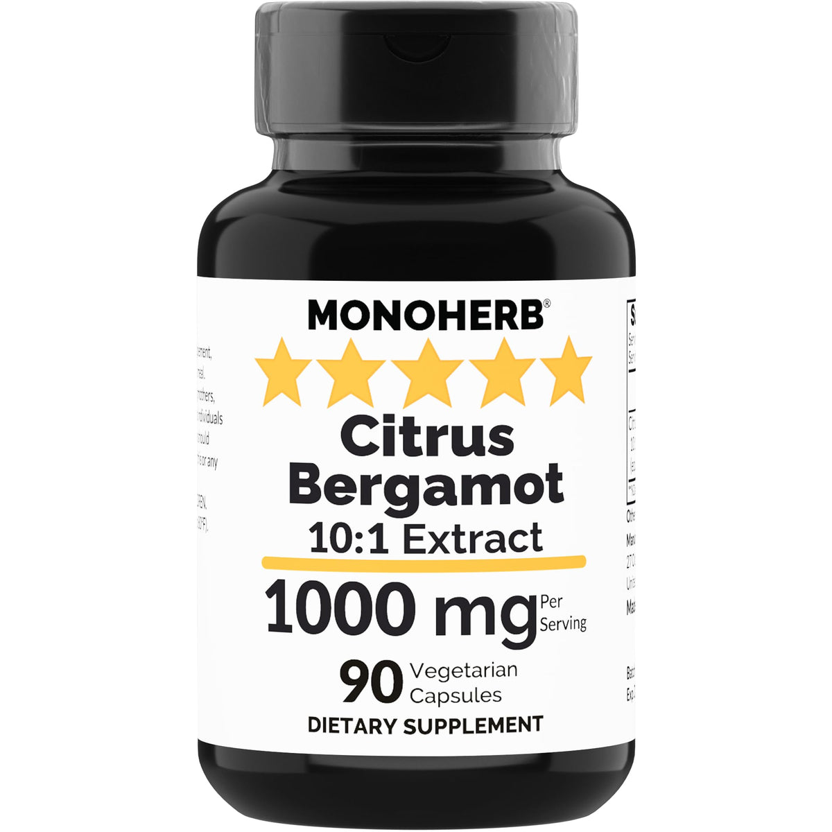 MONOHERB Citrus Bergamot Extract 1000 mg bottle with label