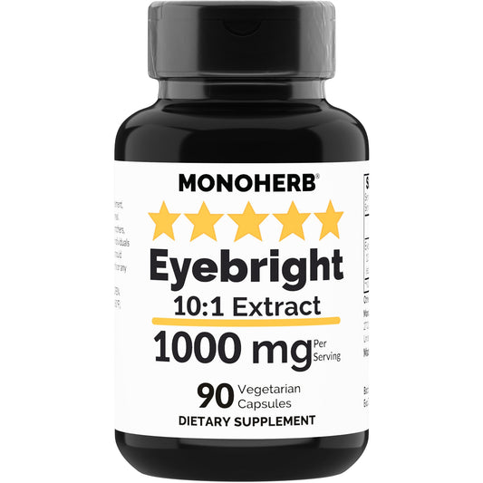 MONOHERB Eyebright Extract 1000 mg bottle with 90 vegetarian capsules
