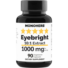MONOHERB Eyebright Extract 1000 mg bottle with 90 vegetarian capsules