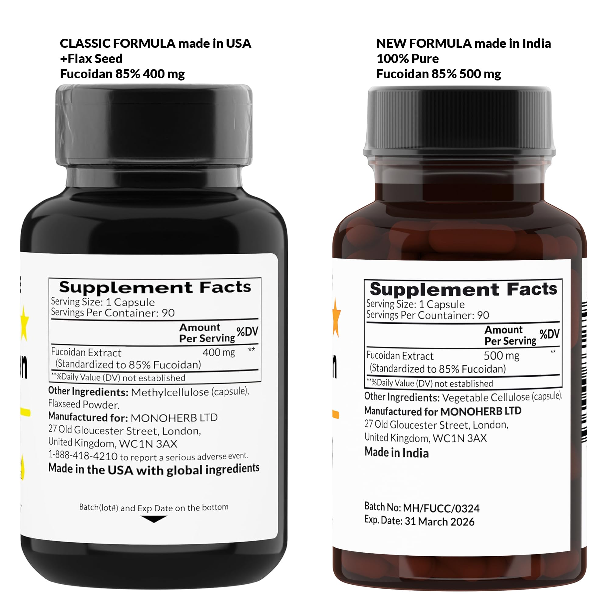 Full packaging shot of MONOHERB Fucoidan product