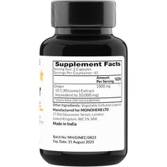 Ginger extract serving size 1000 mg per capsule