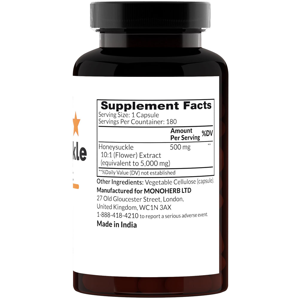 MONOHERB Honeysuckle Extract 500 mg - 180 capsules package