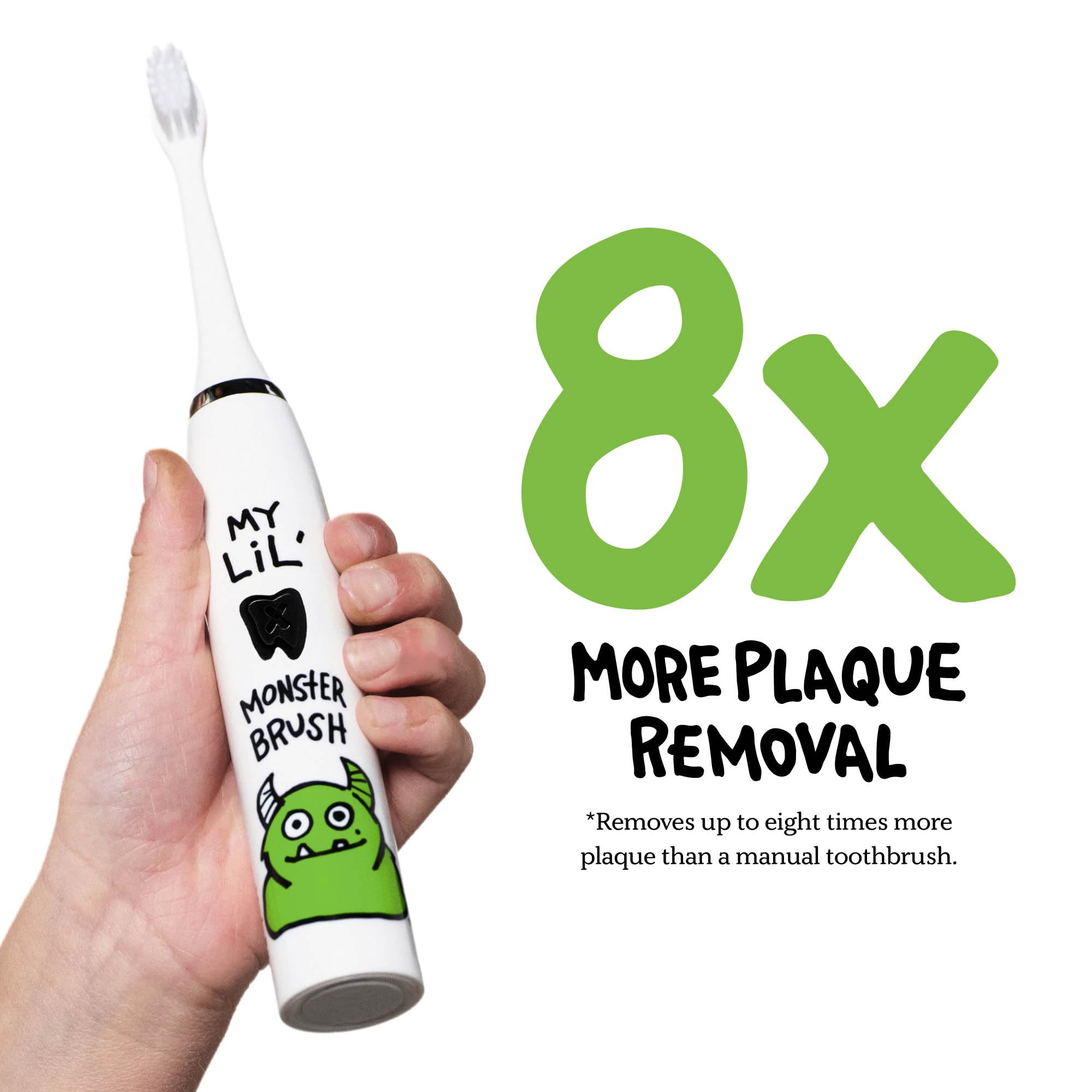 Front view of monster kids electric toothbrush