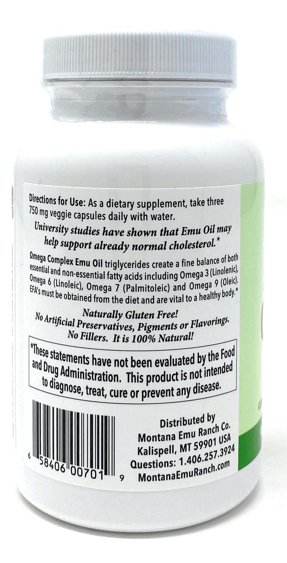 EMUtrients Omega Complex ingredients panel