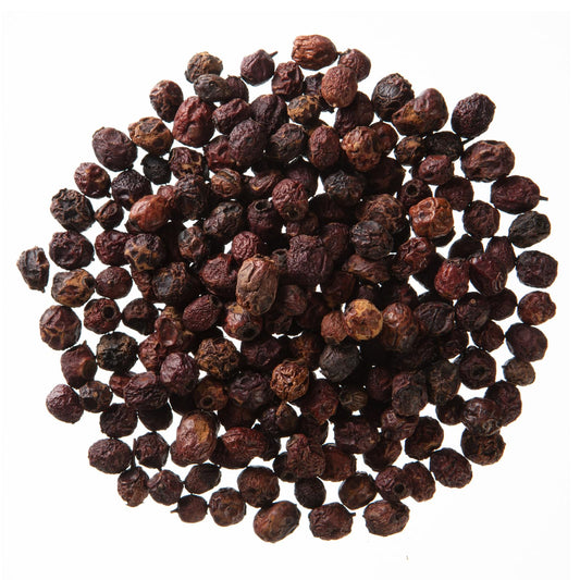 Close-up of dried hawthorn berries for teas and jams