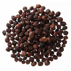 Close-up of dried hawthorn berries for teas and jams