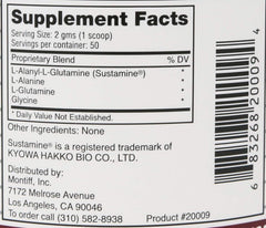 Close-up of Montiff Amino Starter powder and scoop