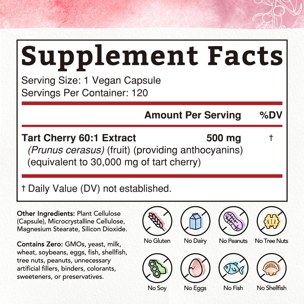 Montmorency tart cherries freeze-dried 60:1 extract