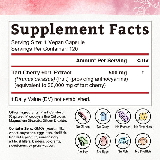 Montmorency tart cherries freeze-dried 60:1 extract
