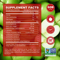 Close-up of Montue ACV gummies 60-count bottle