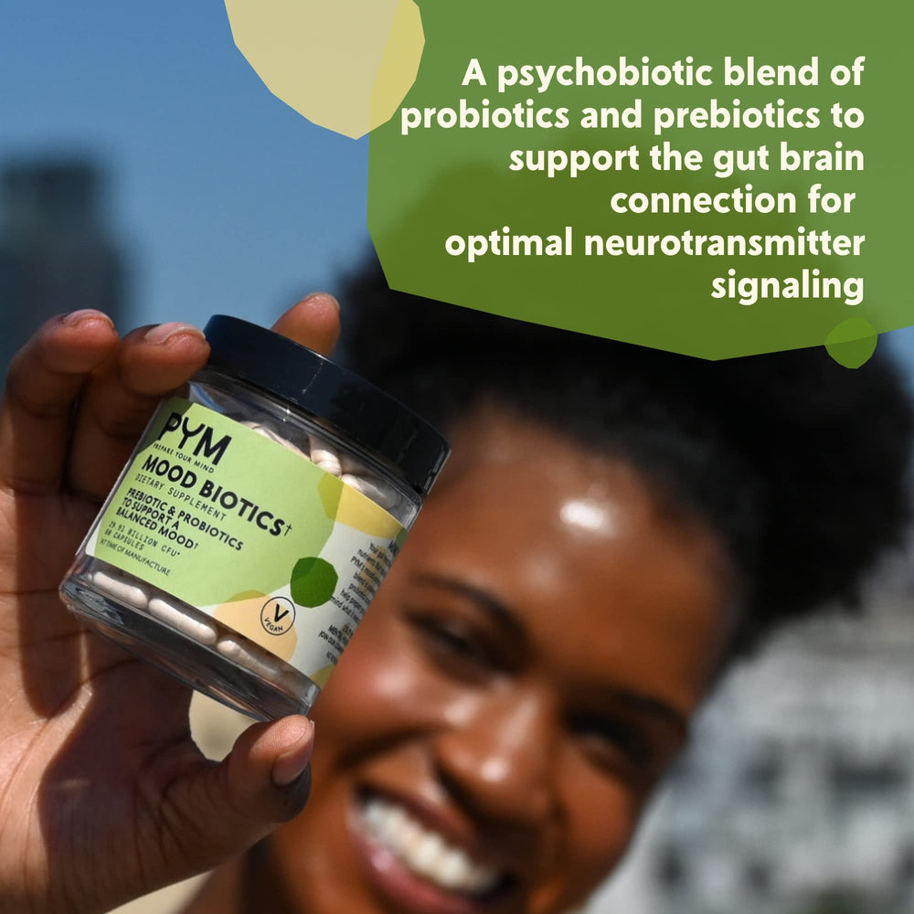 Back of Mood Biotics bottle with nutrition information