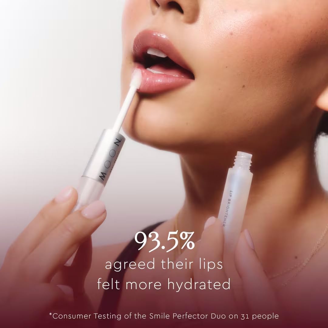 Graphic illustrating MOON's Elixir III antioxidant blend and Platinum Advanced Whitening formula