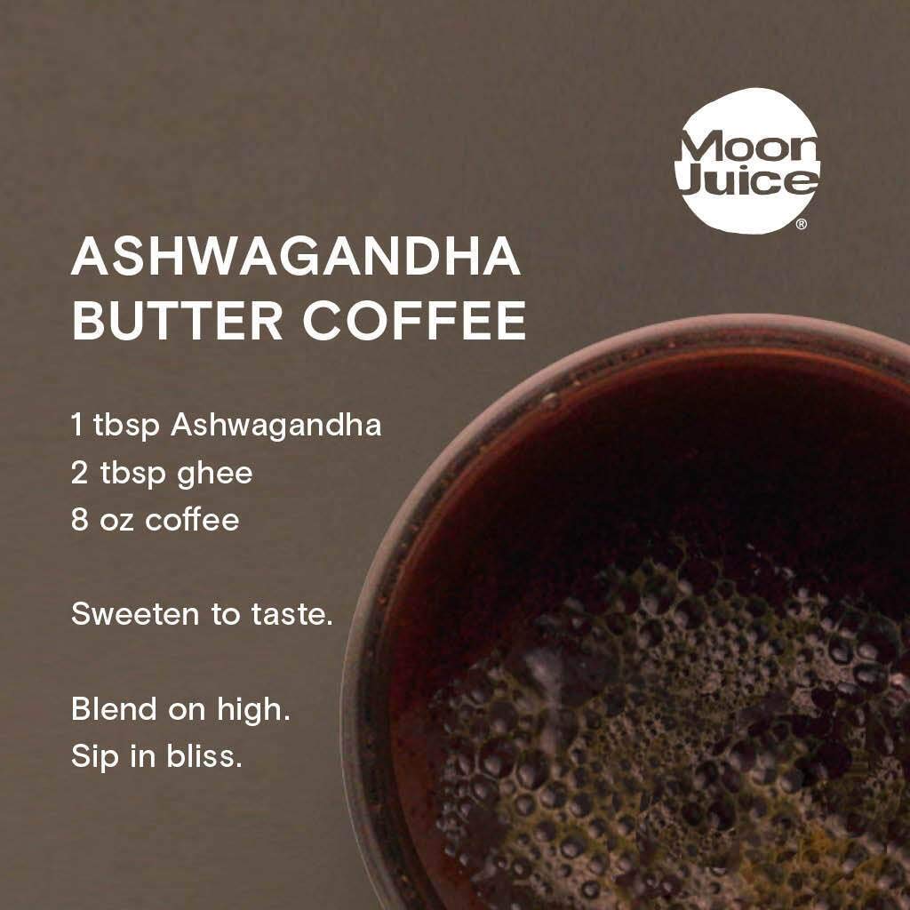 Moon Juice Ashwagandha stress and focus support for daily life.