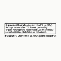 Moon Juice Ashwagandha KSM-66 root powder supports stress management.