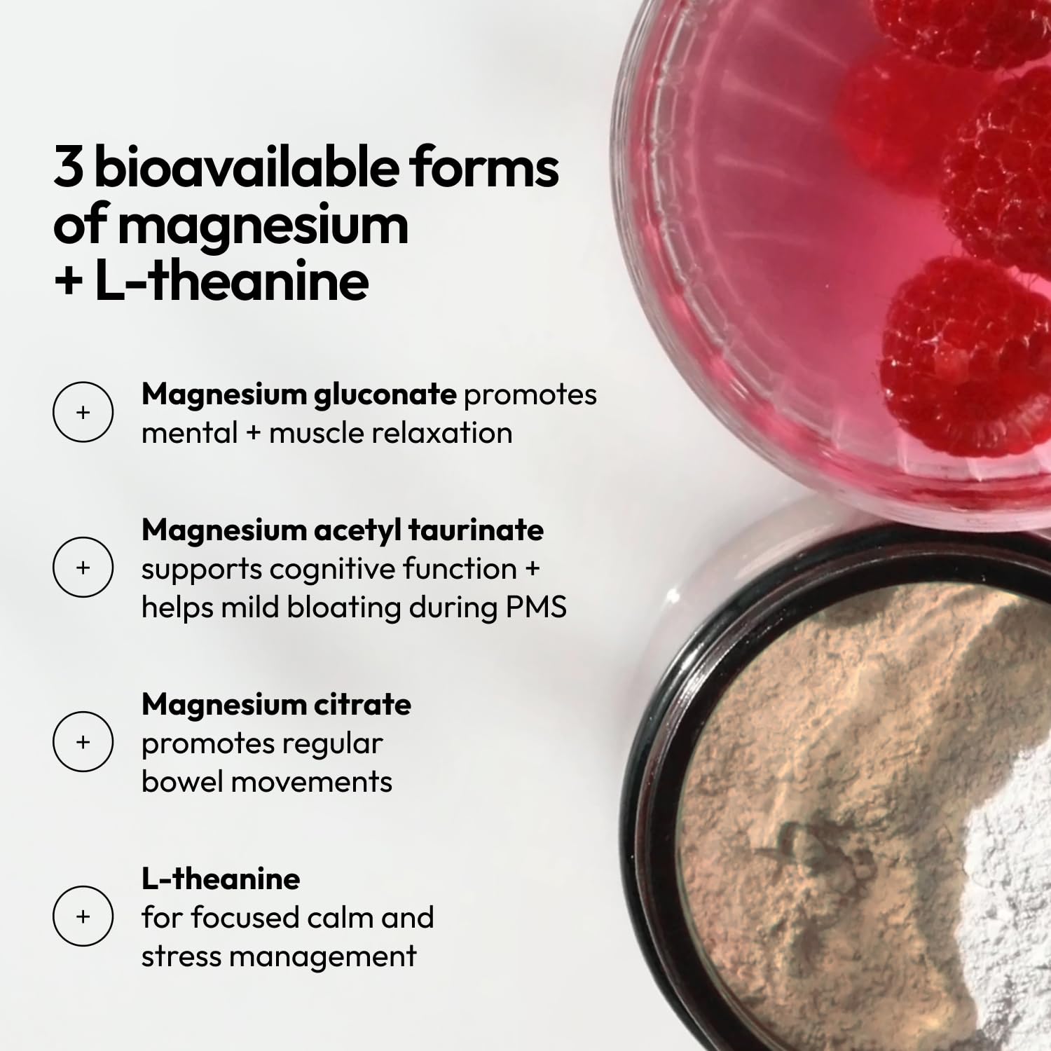 Magnesi-Om Berry powder dissolving in water