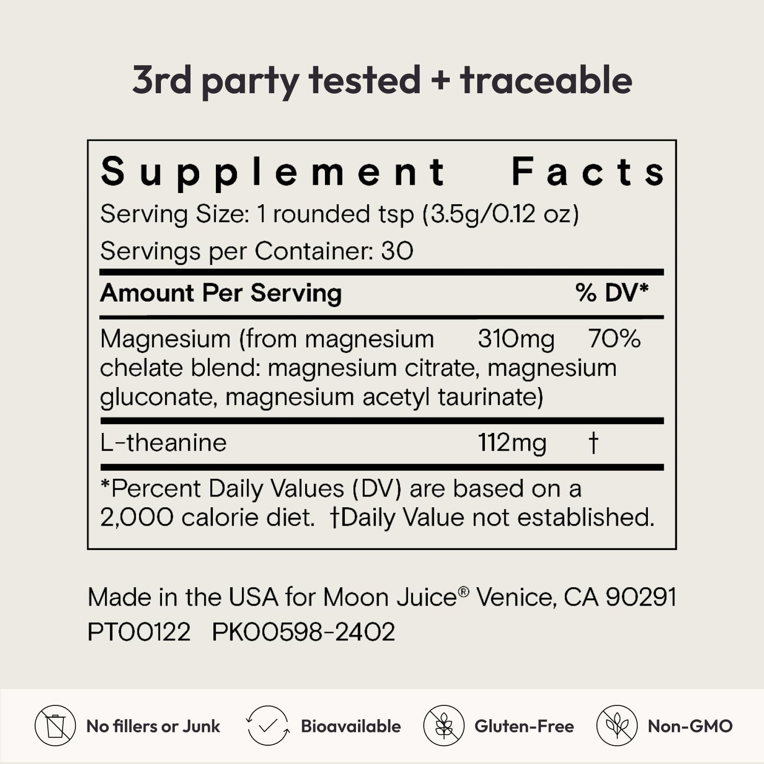 Moon Juice Magnesi-Om vegan non GMO stamp on packaging